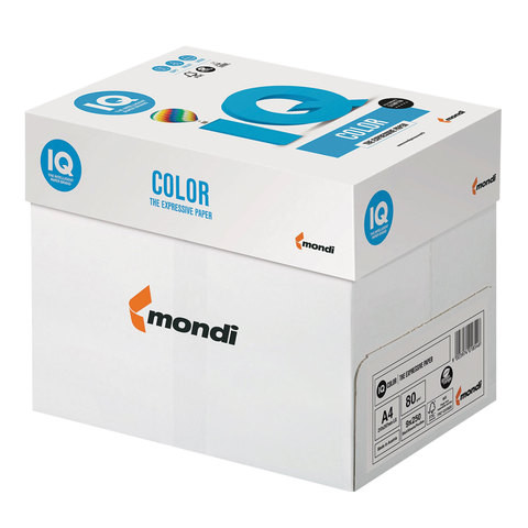 Бумага цветная IQ color, А4, 80 г/м2, 250 л., (5 цветов x 50 листов), микс пастель, RB01