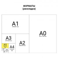 Бумага офисная МАЛОГО ФОРМАТА (148х210), А5, 80 г/м2, 500 л., марка С, STAFF "Profit", 149% (CIE), 110446